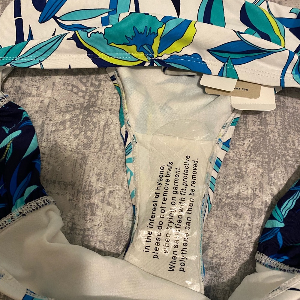 Tommy Bahama Tropical Blue and Green Bikini Bottom - Picture 5 of 5